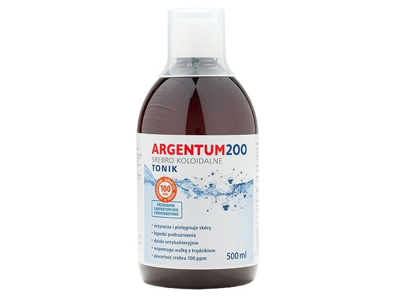 Srebro koloidalne Argentum 200 - 100ppm, Tonik 500ml