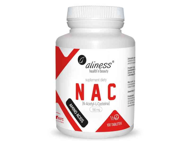 Aliness NAC N-Acetyl-L-Cysteine 190 mg (1/2 tabl) 100 tabletek