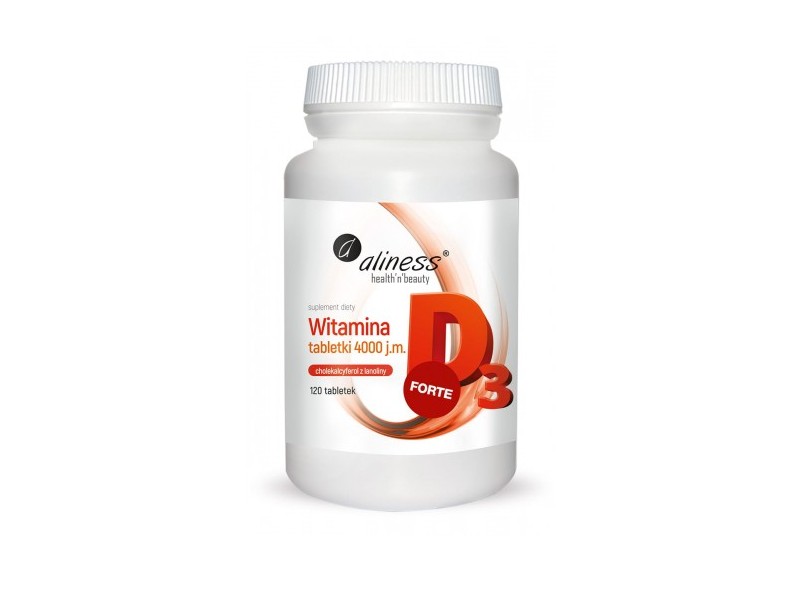 Aliness Naturalna Witamina D3 FORTE 4000 j.m. 120 tabletek