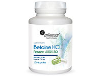 Aliness Betaina Betaine HCL, Pepsyna 650/150 mg 100 kaps VEGE