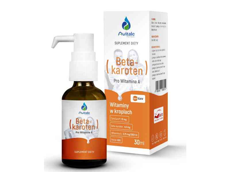 Avitale Beta-Karoten prowitamina A w kroplach 30ml (600 porcji)