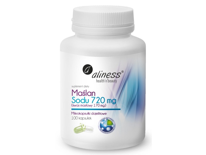 Aliness Maślan Sodu  720 mg (Kwas masłowy 170 mg) 100 kaps VEGE